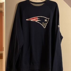 Majestic NFL Navy New England Patriots Crewneck Sweatshirt XXL NWT